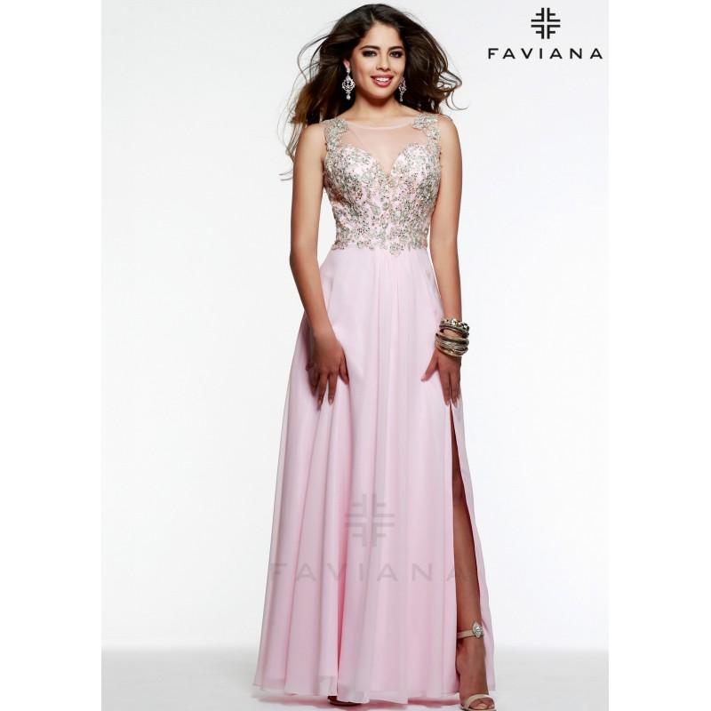 Mariage - Faviana S7503 Chiffon With Lace Bust - 2016 Spring Trends Dresses