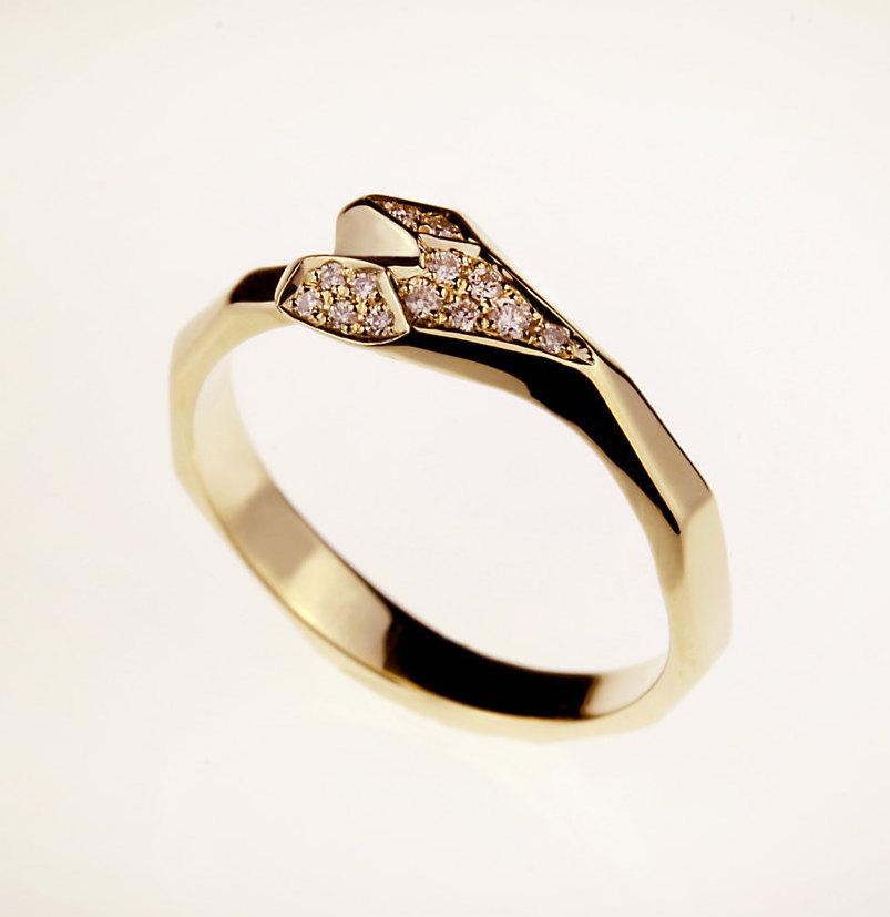زفاف - Unique Diamond Ring, Heart Ring, Diamond Engagement Ring, 14K Solid Gold Ring, Love Ring, Gold Heart Ring, Halo Ring, Romantic Ring, RS-1056
