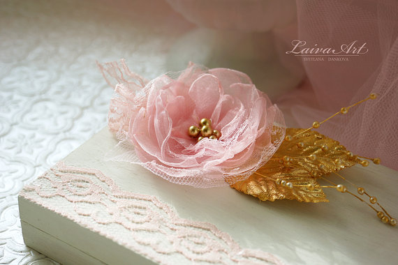 Mariage - Wedding Ring Bearer Pillow Box Personalized Wedding Ring Bearer Box Blush Pink Gold Wedding Bohemian Wedding