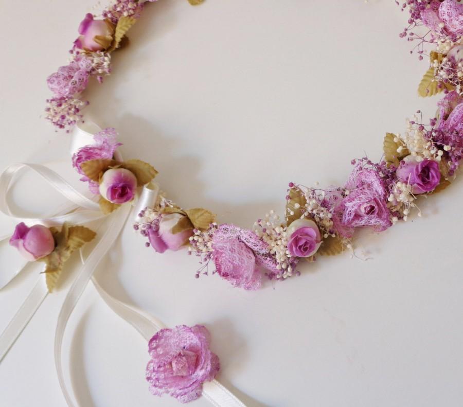 Mariage - Lilac flower crown, floral crown