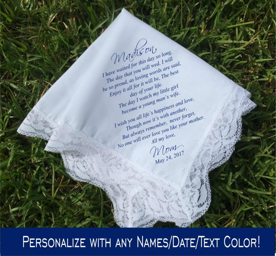 زفاف - Gift for bride, bridal gift, gift daughter, mother daughter gift, wedding gift, wedding handkerchief, PRINTED handkerchief gift idea (H 048)