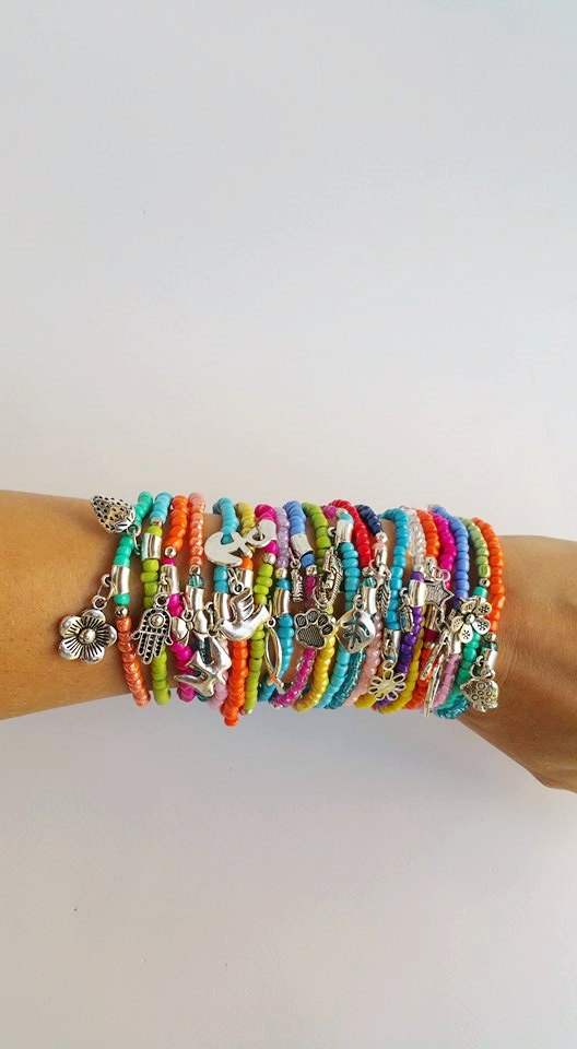 زفاف - wholesale Bracelets - Boho Chic Bracelets - stackable bracelets - stretch bracelets - layering jewelry - bohemian bracelets - stacking