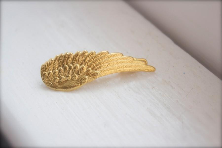 Wedding - Small Angel Wing Clip, Winged Hair Clip, Angel Wing Jewelry, Gold Wing Hair Accessory, Golden Angel Wing, Princess Hair Clip, Goddess Clip