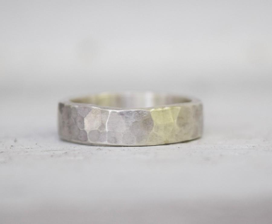 زفاف - sterling silver wedding band - mens ring -  womens ring - metalwork - mens wedding ring - rustic hammered ring