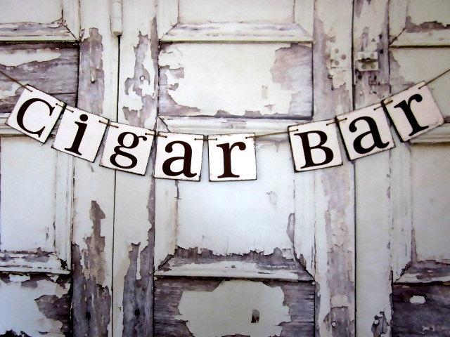 Wedding - Cigar BANNER-CIGAR BAR Signs-Wedding Decorations-Birthday- Engagement party-Wedding shower