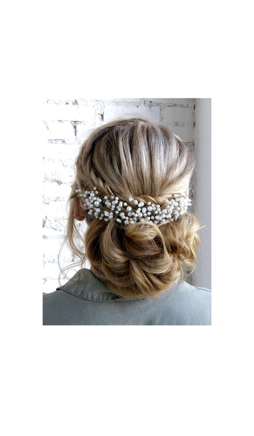 Wedding - Bridal headpiece - Pearl Bridal headpiece - Pearl Bridal hair comb - Wedding headpiece - Jeweled headpiece