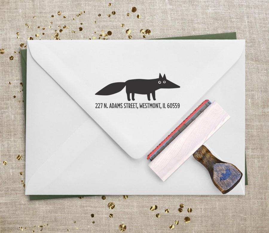 Hochzeit - Fox Address Stamp - Family Stamp - Self inking or Rubber Stamp