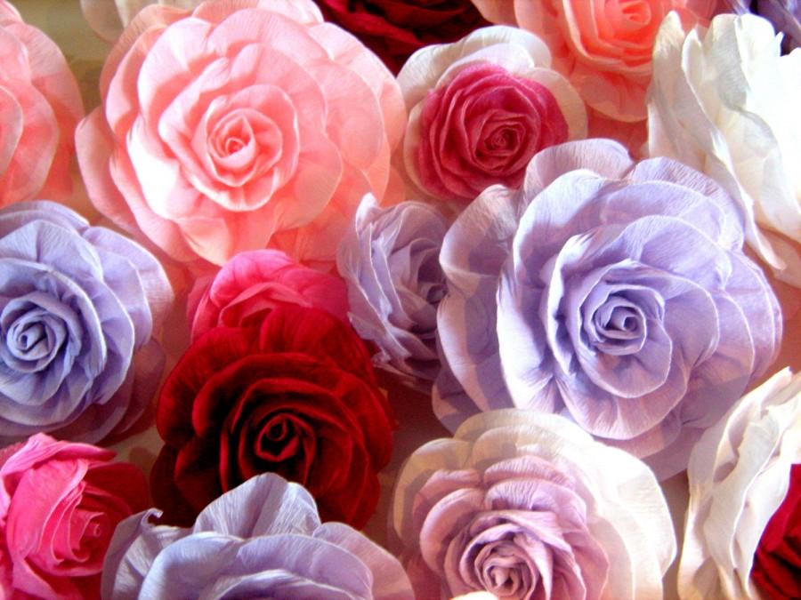 Свадьба - 10 Great large giant paper flowers crepe paper  Photo backdrop Wall arch decor paper bridal wedding flowers CENTERPIECE decor baby shower