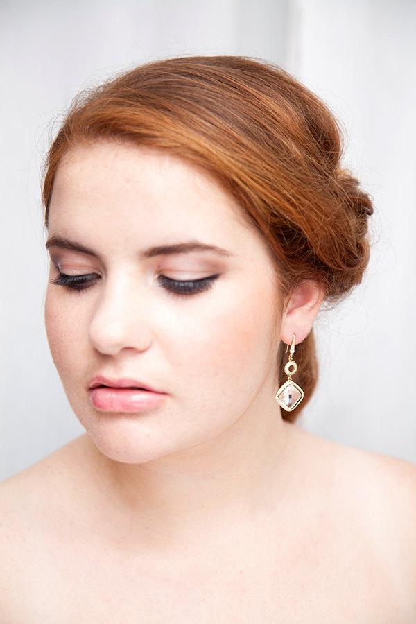 Hochzeit - Earrings married - Sophia - jewelry gold wedding - bridal earring gold plated - gold, zircon - earrings - bridal earring