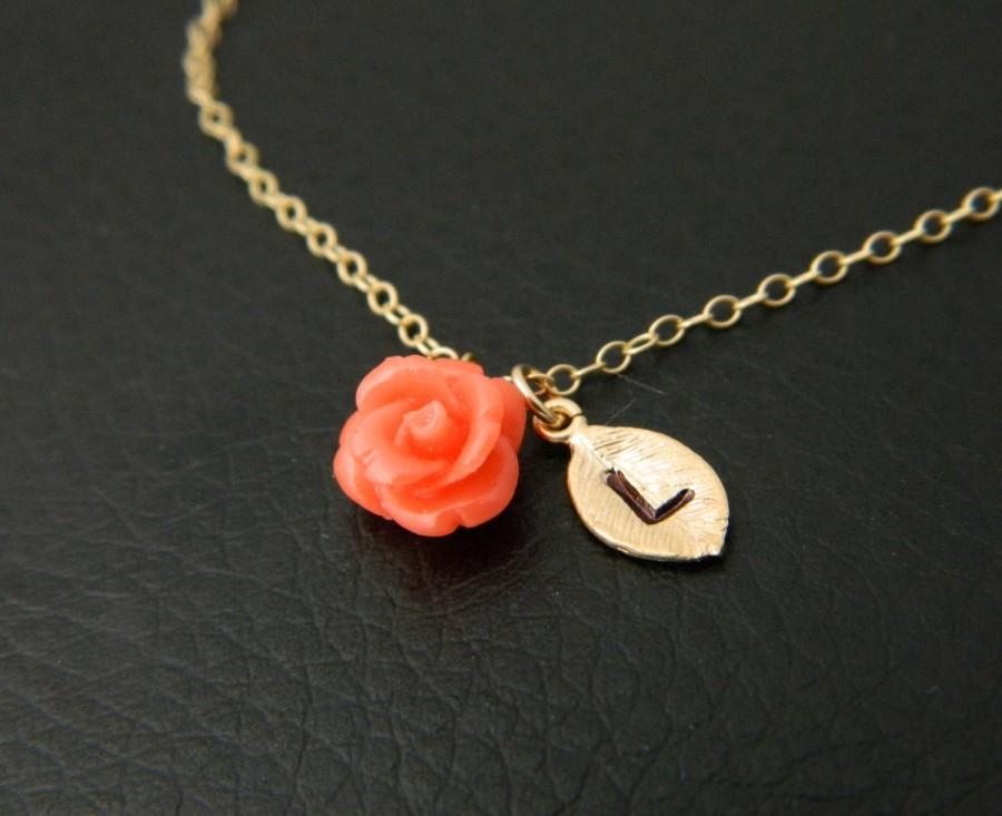 زفاف - Personalized Flower Girl Necklace, Gold Initial Necklace, Flower Girl Gift, Children Jewelry, Junior, Wedding Jewelry, Kid Name necklace
