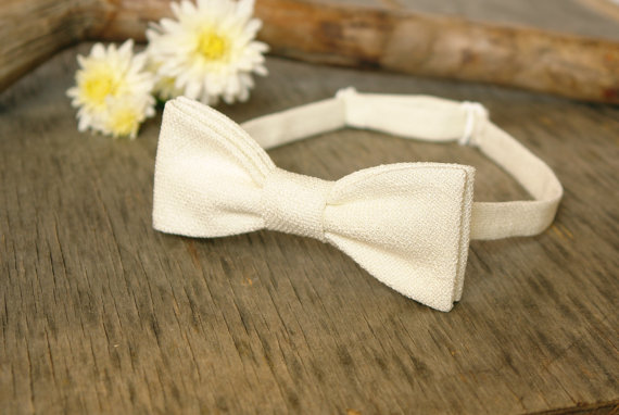 Mariage - Bow Tie Ivory Classic Bow Tie Wedding Bow Tie Texture