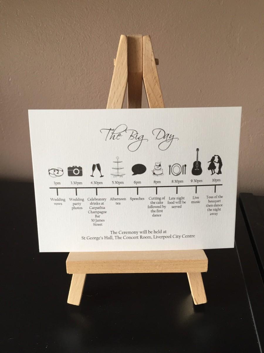 Hochzeit - 10x Order of the Wedding Day Timeline cards