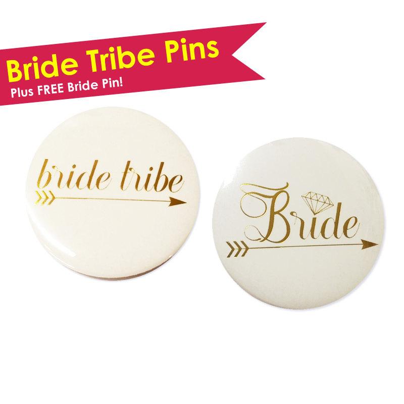 Wedding - Bachelorette Pins- Bridesmaid Pins- Bride Pin- Bride Tribe Pins- Hen Party- Bachelorette Pins- Bachelorette Buttons- Bridesmaid Buttons