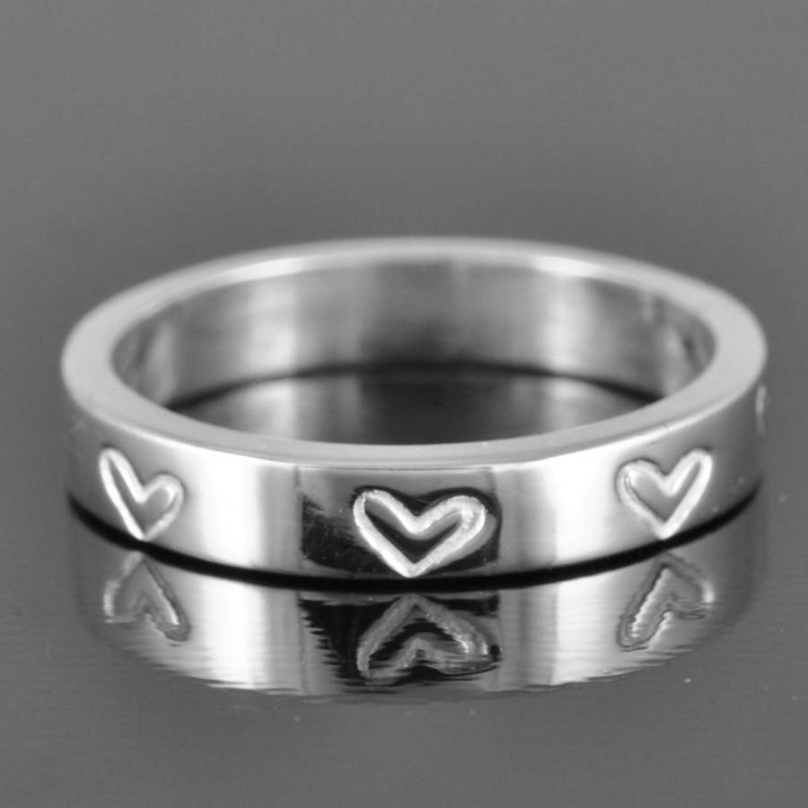 Wedding - heart ring, wedding band, personalized, star, initial, name, engagement ring, wedding ring