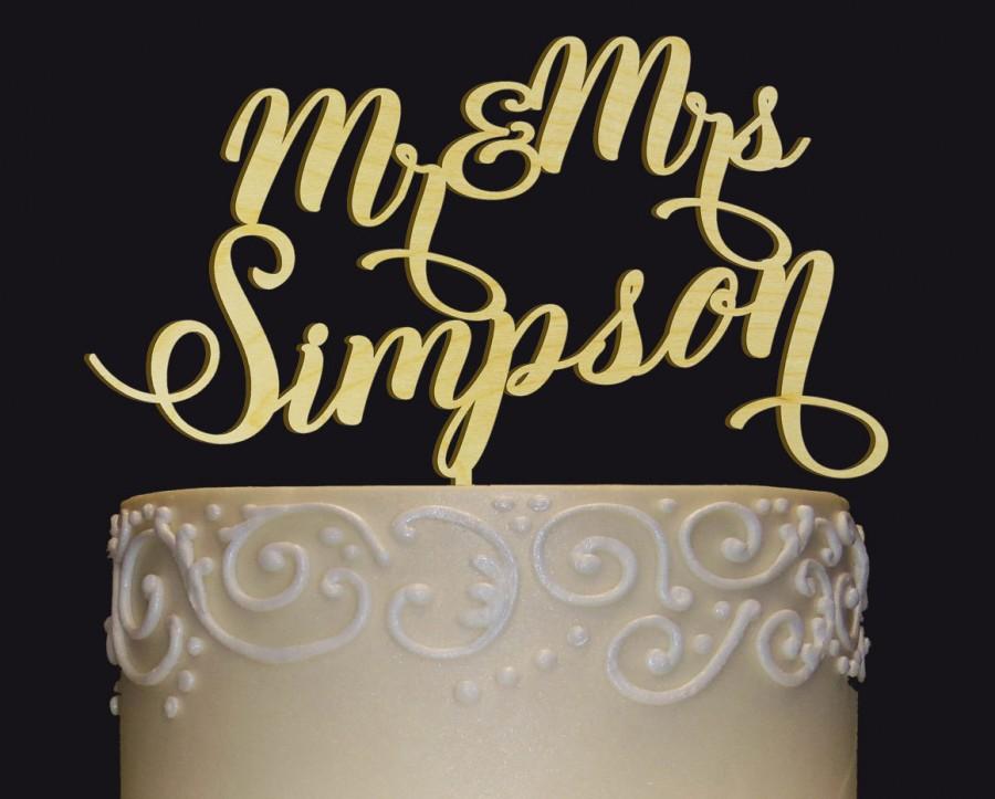 Wedding - Personalized MR&MRS Wedding Cake Topper,  Wedding Cake Decor, Anniversary - Bridal Shower - Wedding Gift, Valentine Day Cake Topper