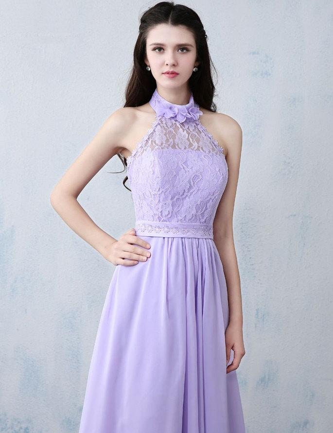 Mariage - Purple Lace Dress, Bridesmaid Long Dress, Prom Evening Dresses, Evening Gown, Wedding Dress