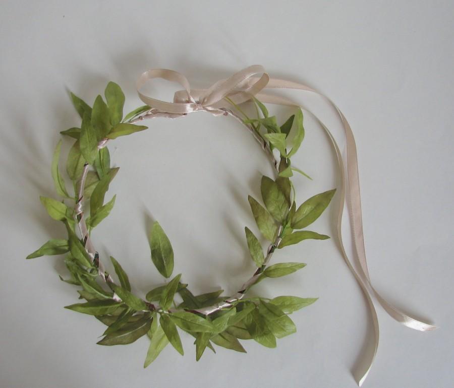 Wedding - Bridal Olive Leaf Floral Crown, Flower Crown, Boho Wedding, Woodland Wedding, Olive Leaves, The "Olivia", Flower Wreath