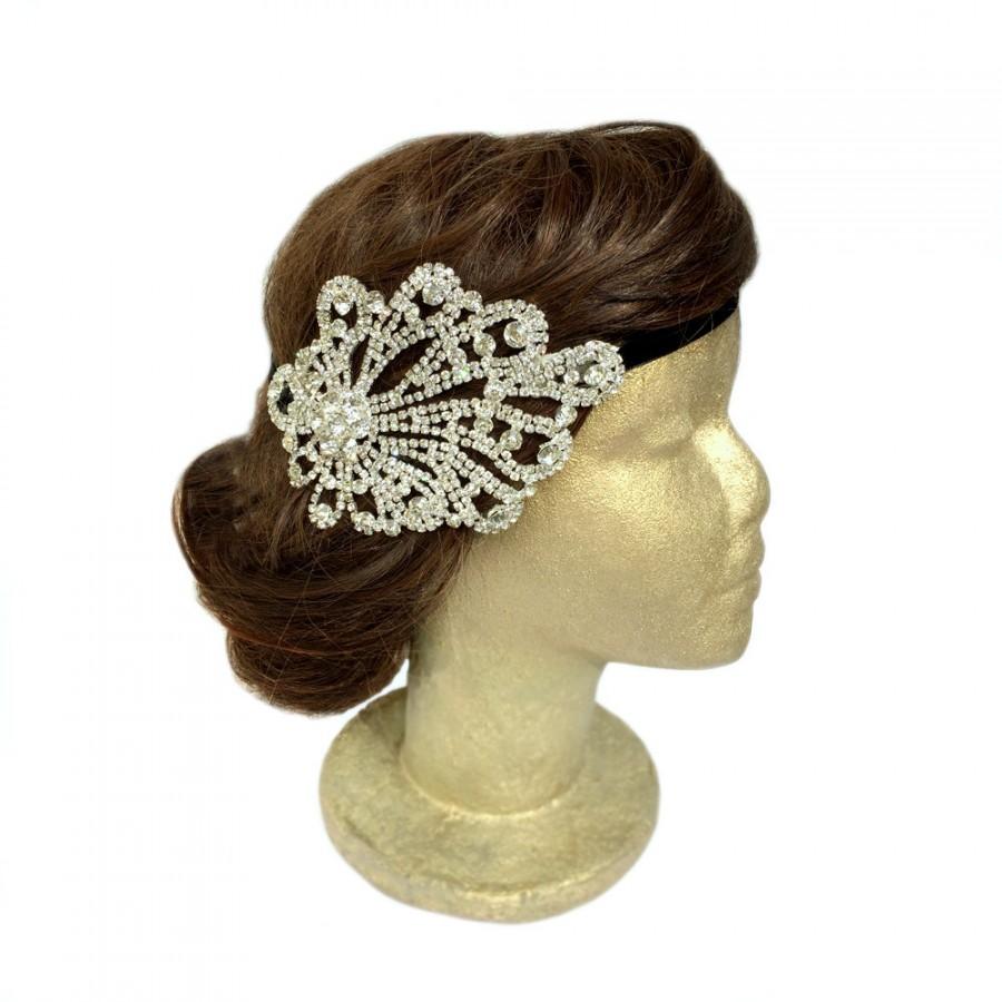 Свадьба - Great Gatsby Flapper Rhinestone Headband, 1920s Bridal, Wedding Hair Accessories, 1920s Headpiece, Bridal Headband, Hair Jewelry