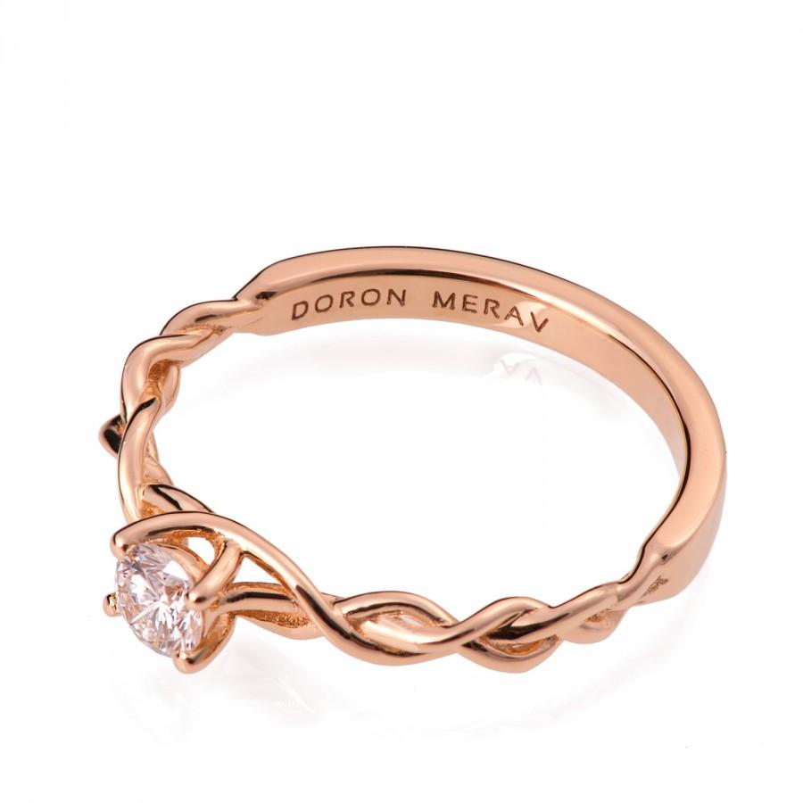 Mariage - Braided Engagement Ring - 18K Rose Gold and Diamond engagement ring, engagement ring, unique engagement ring, rose gold engagement ring, 2