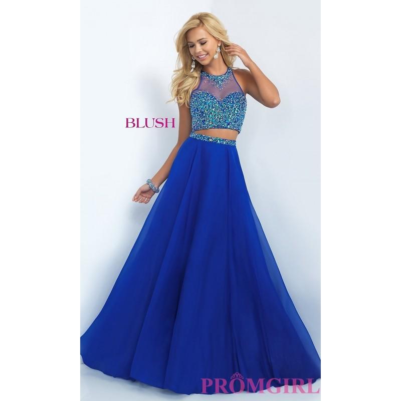 Hochzeit - Long Two Piece Illusion Sweetheart Blush Dress BL-11062 - Discount Evening Dresses 