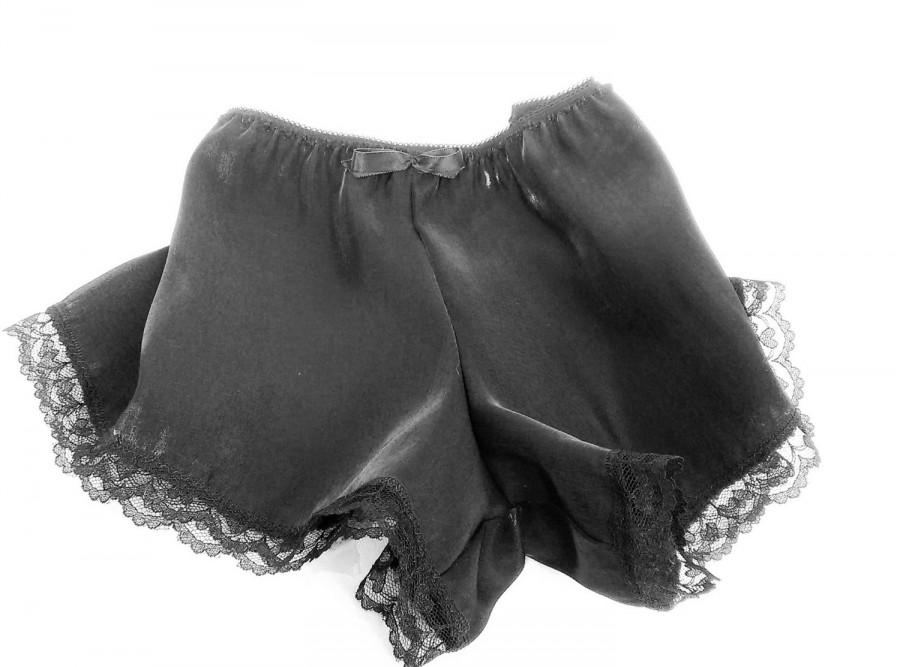 Mariage - Sexy Silky Shorts, Black Heart Lace Tap Pants , Lounge, Dance or Club Wear, Misses & Plus Sizes, Free and Reduced Shipping
