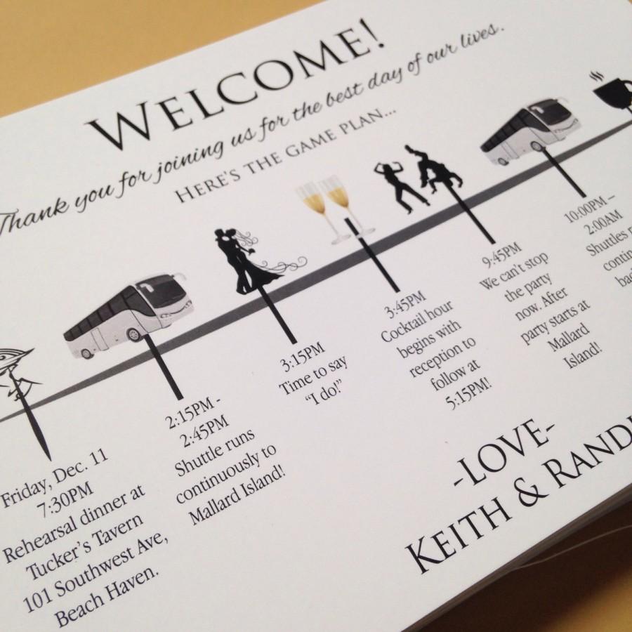 Mariage - Welcome Card - Wedding Hotel Itinerary