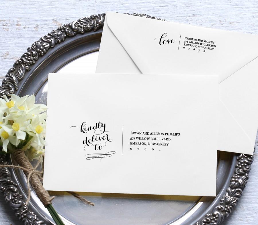 Calligraphy Address Template Wedding Envelope Printable Diy