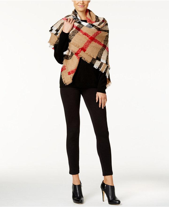 Hochzeit - Charter Club Plaid Bouclé Square Blanket Scarf, Only at Macy's