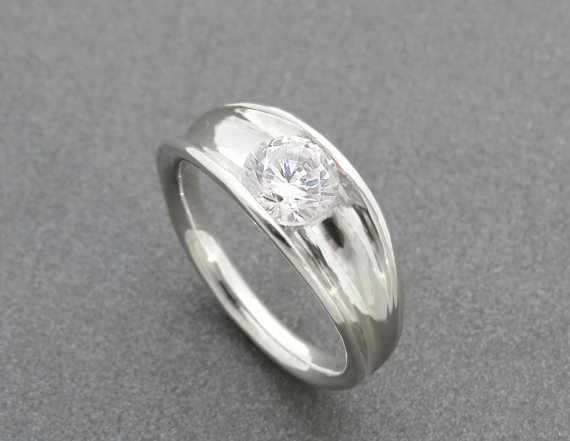 Hochzeit - Sale! Moissanite engagement ring, Unique engagement ring, Solitaire ring, One of a kind ring, Forever Brilliant Moissanite engagement ring.