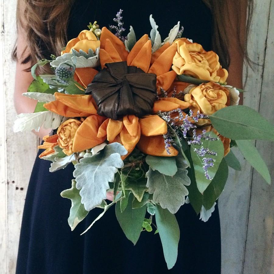 زفاف - Handmade Fabric Sunflower