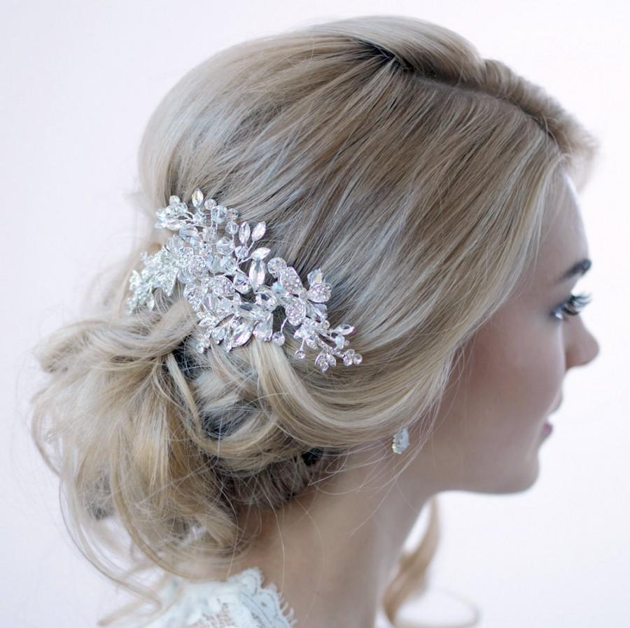 Wedding - Swarovski Crystal Hair Clip, Silver Hair Clip, Bridal Hair Comb, Crystal Bridal Clip, Hair Clip for Wedding, Bridal Hair Accessory ~TC-2265