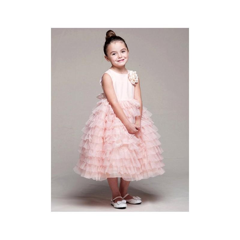Mariage - Peach Satin Bodice Layered Tulle Dress Style: D944 - Charming Wedding Party Dresses