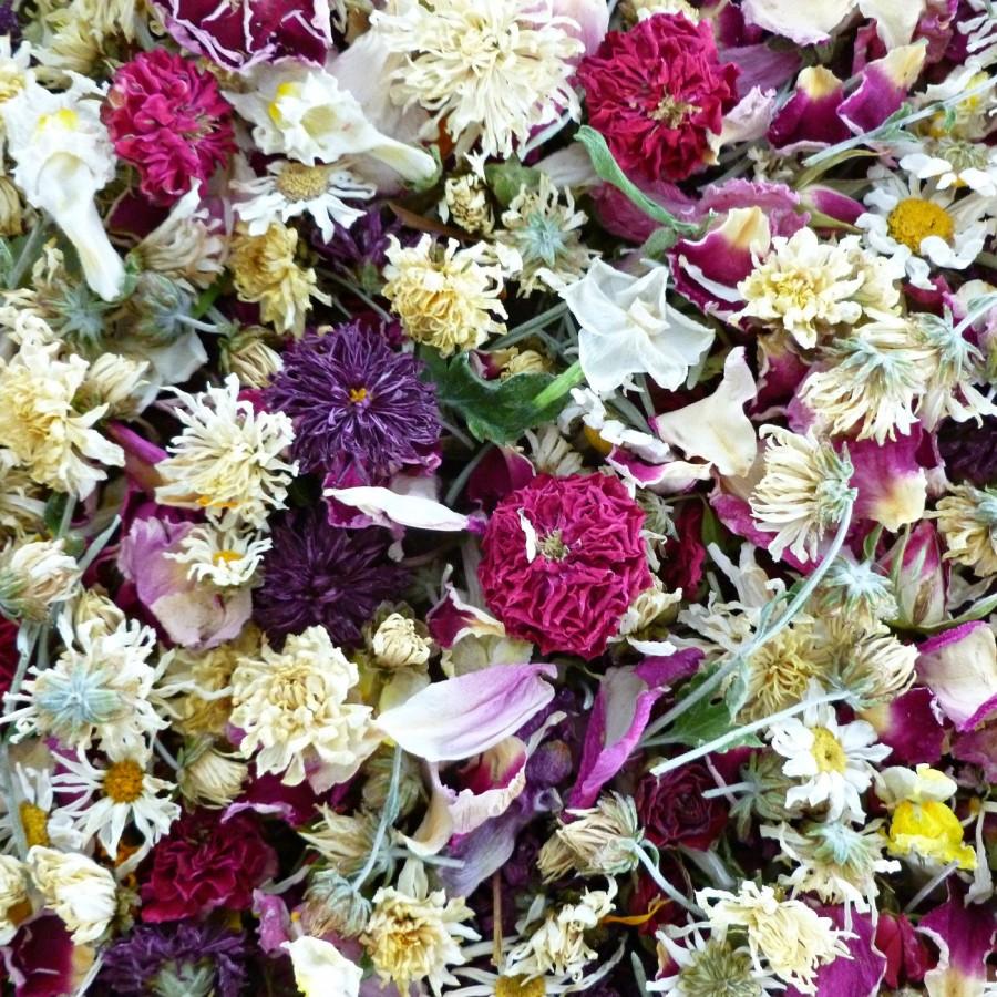 Wedding - Flower Confetti, Flowers, Dried Petals, Natural,  Wedding Confetti, Dried Flowers, Tossing Mix, Decoration, Wedding, Confetti, 5 US cups