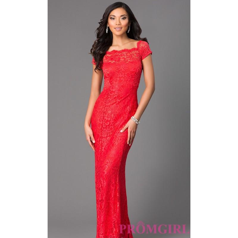 Hochzeit - Short Sleeve Long Lace Prom Dress - Brand Prom Dresses