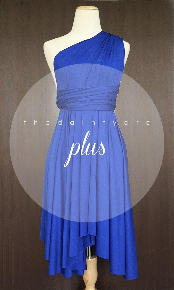 زفاف - Plus Size Cobalt Blue Bridesmaid Dress Convertible Dress Infinity Dress Multiway Dress Wrap Dress Prom Dress Twist Dress Wedding Dress