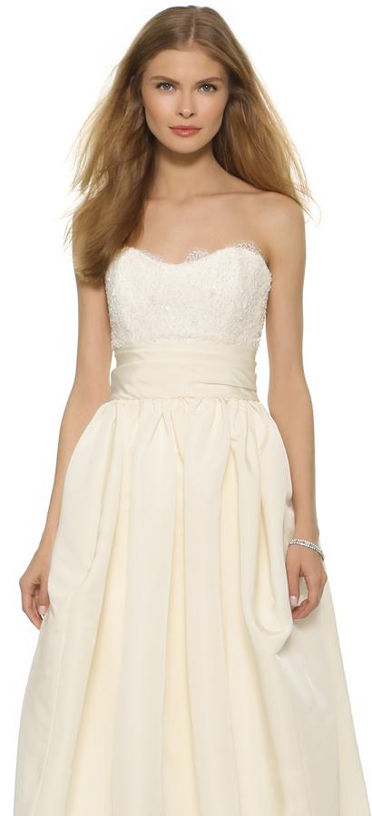 Mariage - Marchesa Beaded Lace Strapless Bustier