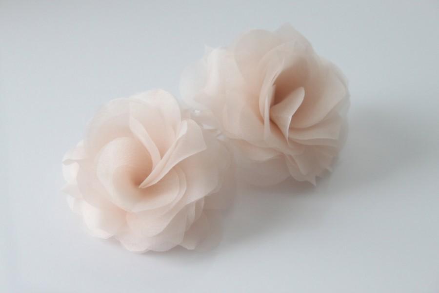 زفاف - Bridal Hair Flowers,Silk Hair Flowers, White, Off White, Ivory, Blush Pink, Champagne-Style No.512