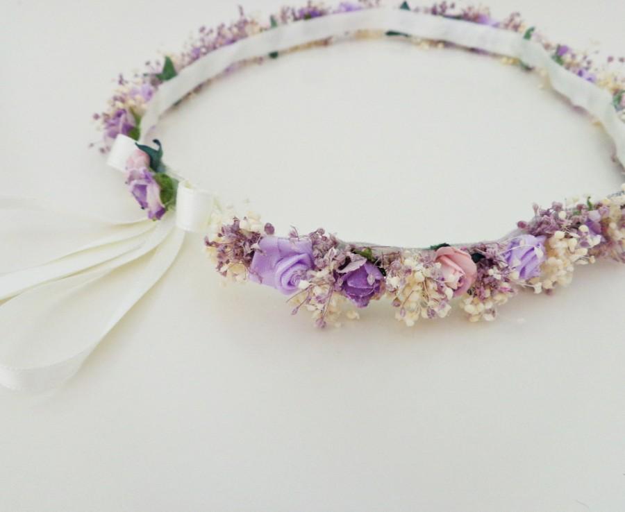Wedding - Purple flowers crown