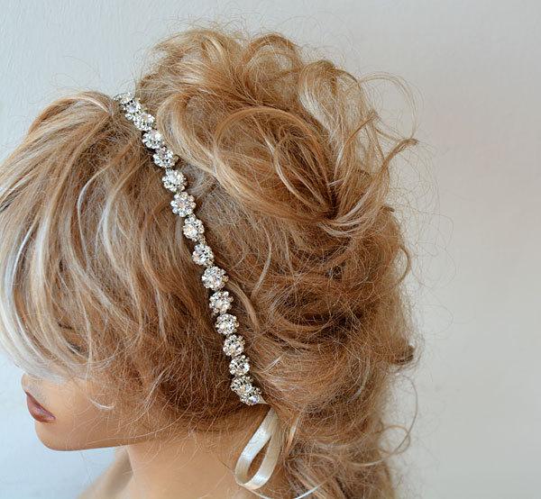 Свадьба - Wedding  Rhinestone Headband, Bridal Rhinestone Headband, Wedding Accessories, Hair Accessories for Wedding