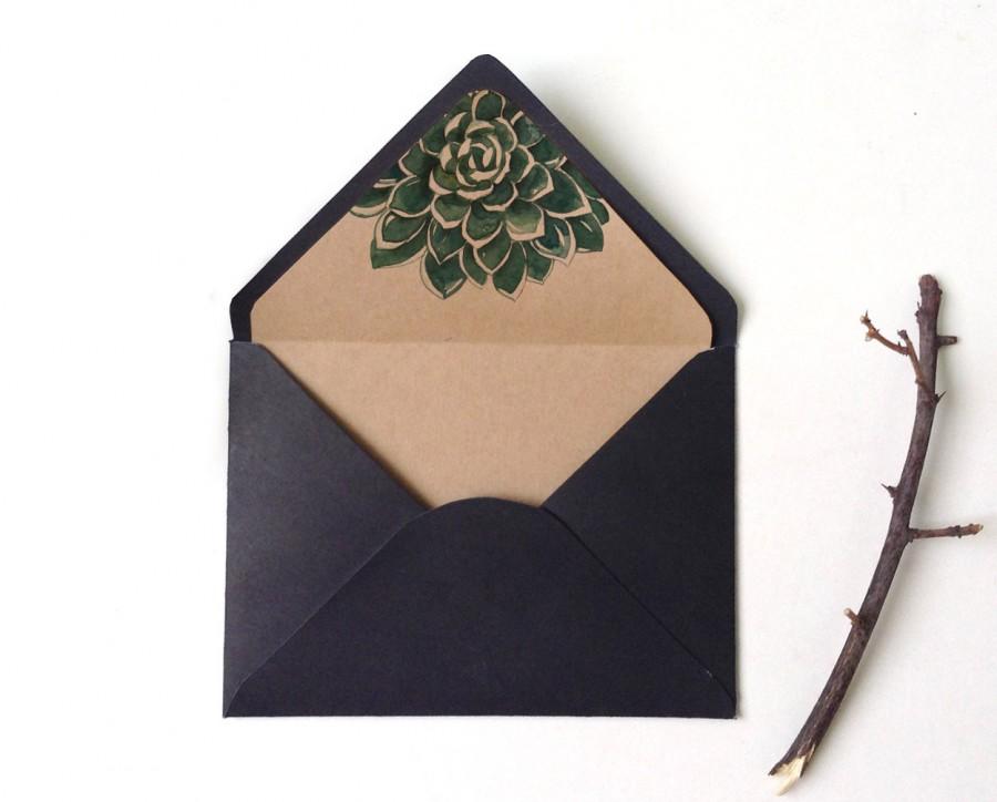 Wedding - Botanic succulent envelope liner, Watercolor Succulent, envelope liner Printable, DIY Succulent envelope liner, A6 envelope, A7 envelope