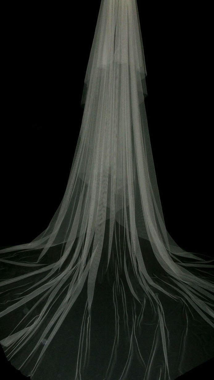 زفاف - Couture bridal or wedding veil in soft English net  - Katherine