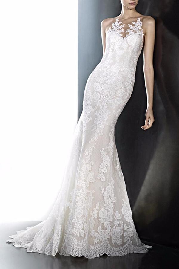 Wedding - Pronovias Lace Illusion Gown