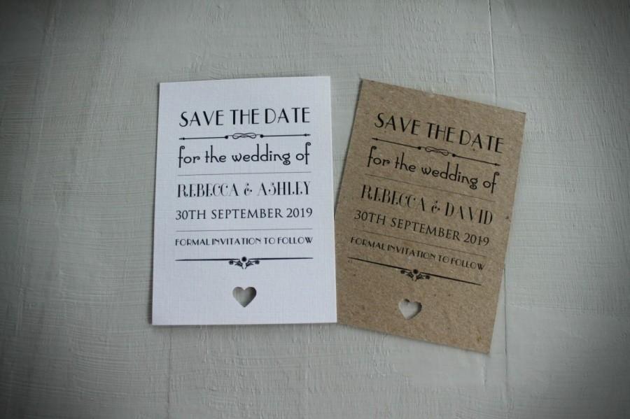 Wedding - Personalised Magnet Save The Date Evening Vintage/Shabby Chic Rustic Wedding Card Invitation