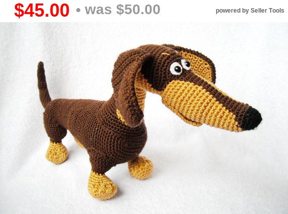 زفاف - Sales Crochet dachshund Amigurumi Dachshund stuffed animal dog puppy weiner dog toy for kids stuffed pet crochet dog plush dachshund Wien...