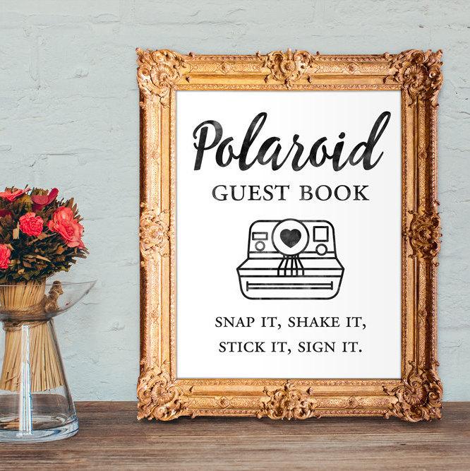 Polaroid Wedding Guest Book Sign Polaroid Guest Book Chalkboard