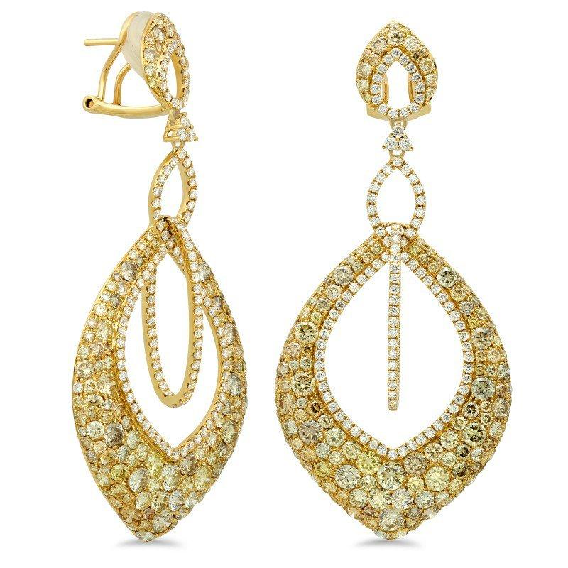 زفاف - 11.33 ctw. Fancy Yellow Diamond Pave Earrings, Raven Fine Jewelers, Black Friday 2016