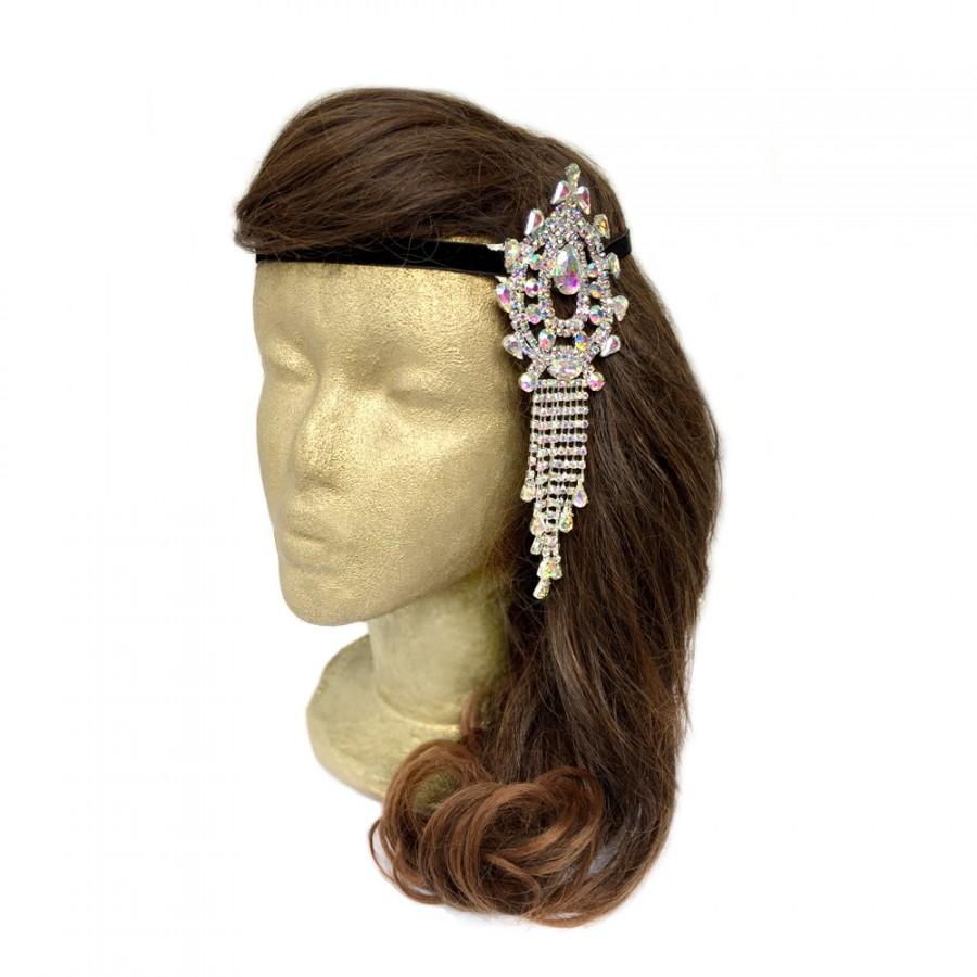 Mariage - Rhinestone Flapper Headband Fascinator Headband Wedding Headpiece 1920s Headpiece Bridal Headband Bridal Hair Accessory Wedding Hair Bandeau