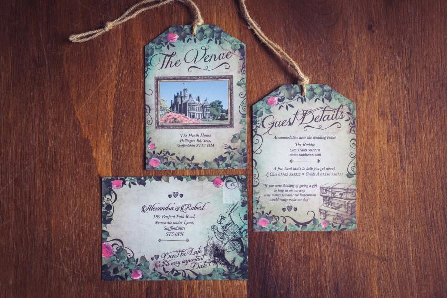 Wedding - Alice in Wonderland Invitation suite 