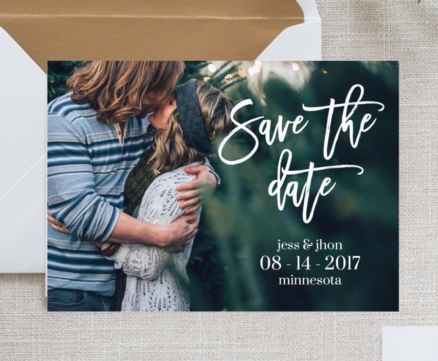 Wedding - Save the date, printable save the date, save the date template, calligraphy save the date, postcard save the date, printable card, wedding