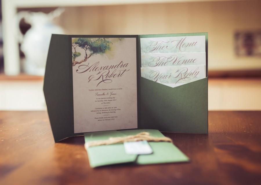 Свадьба - Woodland Script Wedding Invitation 